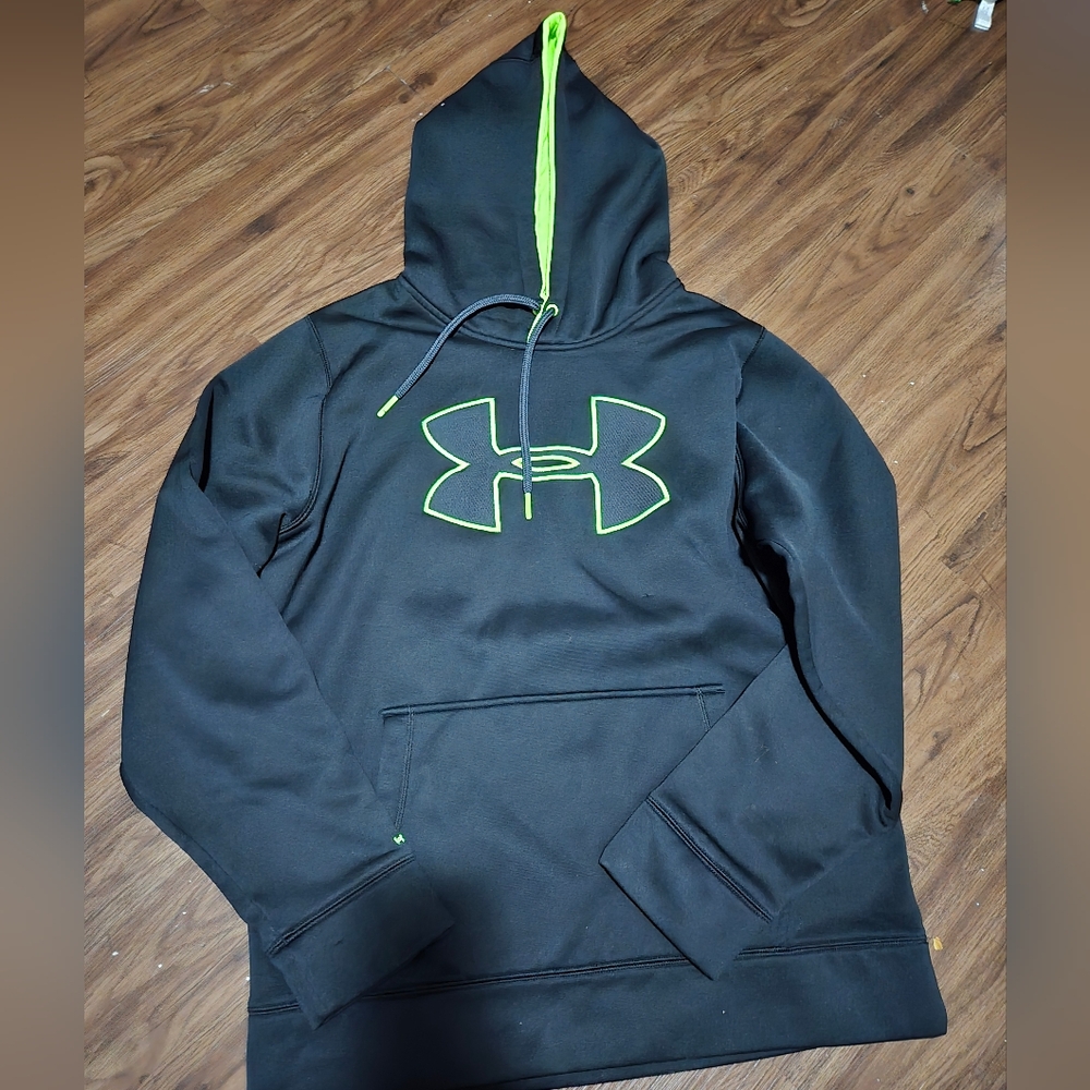 Under Armour Black Hoodie with Neon Green Logo